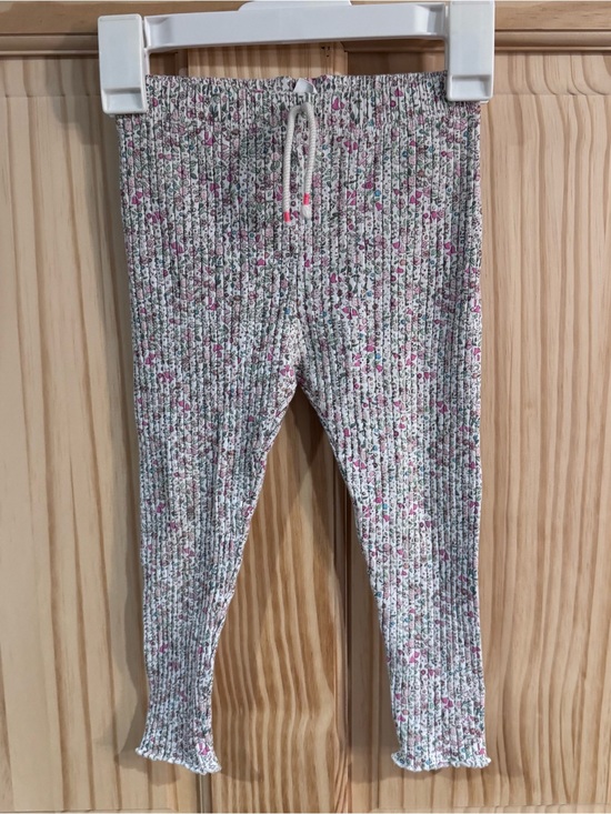 Zara Other - Zara Kids Girls Floral Ribbed Leggings Pink Purple White Size 3-4 Years 104cm